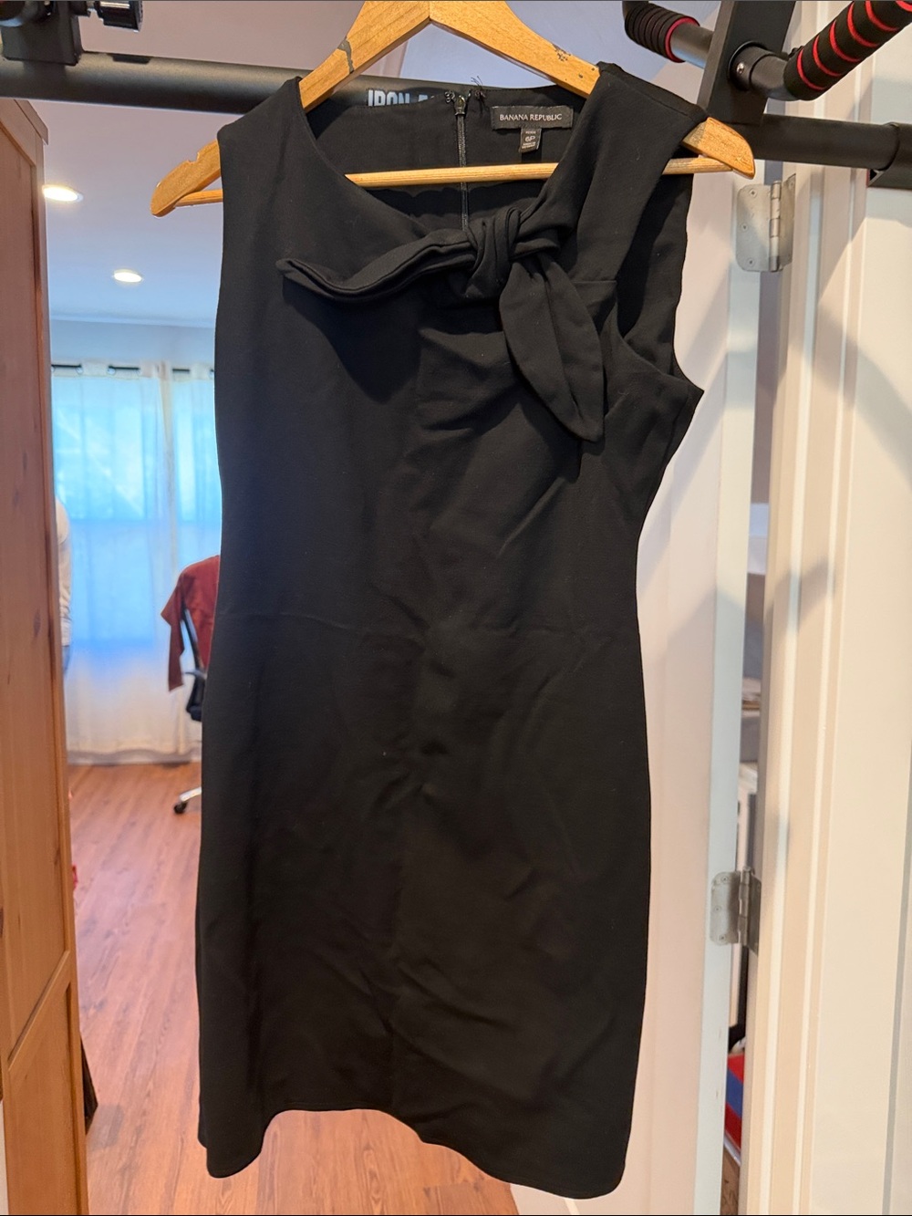 Banana Republic Black One-Shoulder Bow Sheath Dress